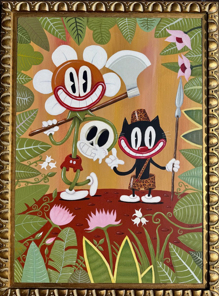 Cartoon Painting , 649 - Finding Rousseau By Paolo Andrea Deandrea, 22 X 30, Artwork For Sale On Artfinder