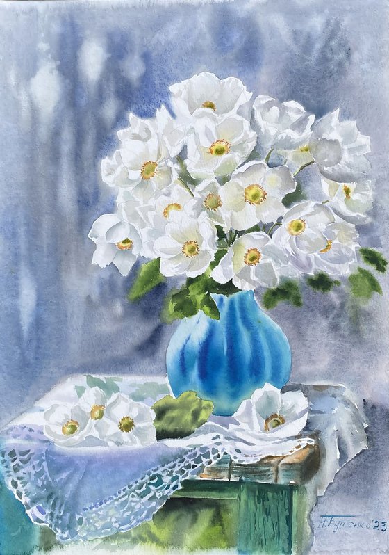 Bouquet of white flowers, original