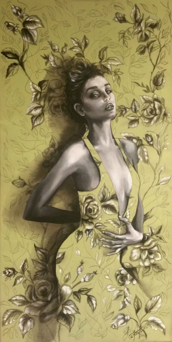 Expressive Painting , My Name Is Rous! By Elena Kraft, 17 X 33, Artwork For Sale On Artfinder