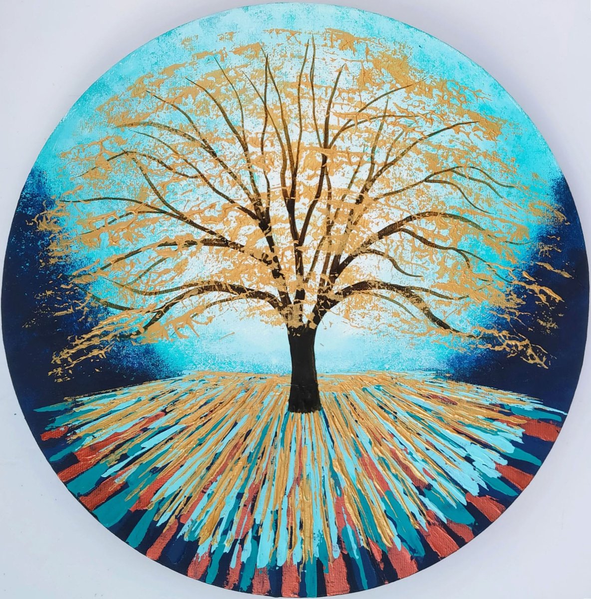  The Golden Tree By Amanda Horvath, 12 X 12, Artwork For Sale On Artfinder