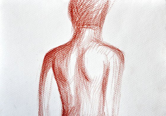 Nude woman from the back
