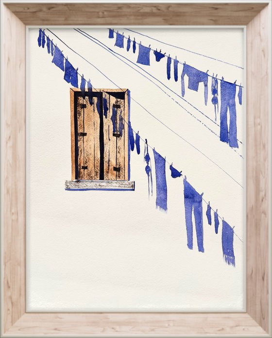 BLUE SHADOWS White Wall