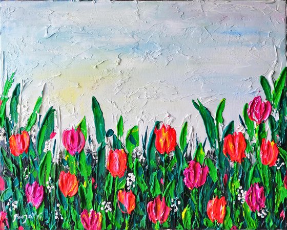 Colourful Tulip Field - Pleinair at Lisse