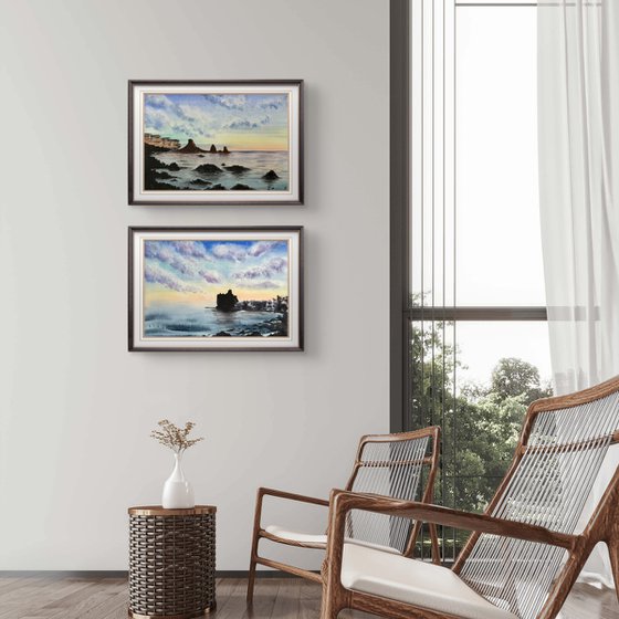 Diptych Tramonto in Sicilia