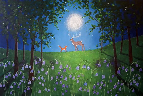 Moonlight Meeting in the Bluebell Wood