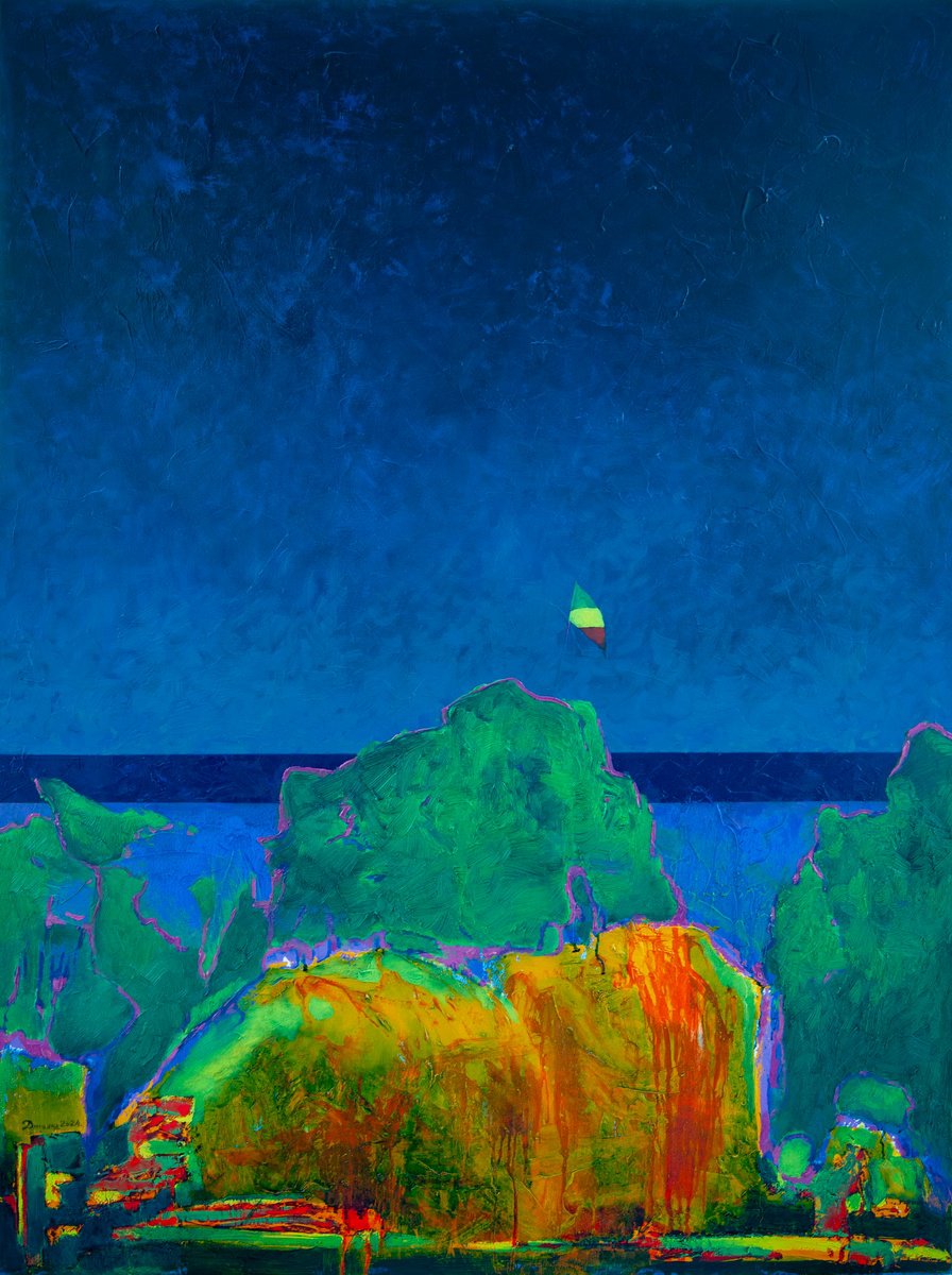 Organic Abstract Oil Painting By Mykola Dzhychka, 35 X 47", Kongo, Original Artwork