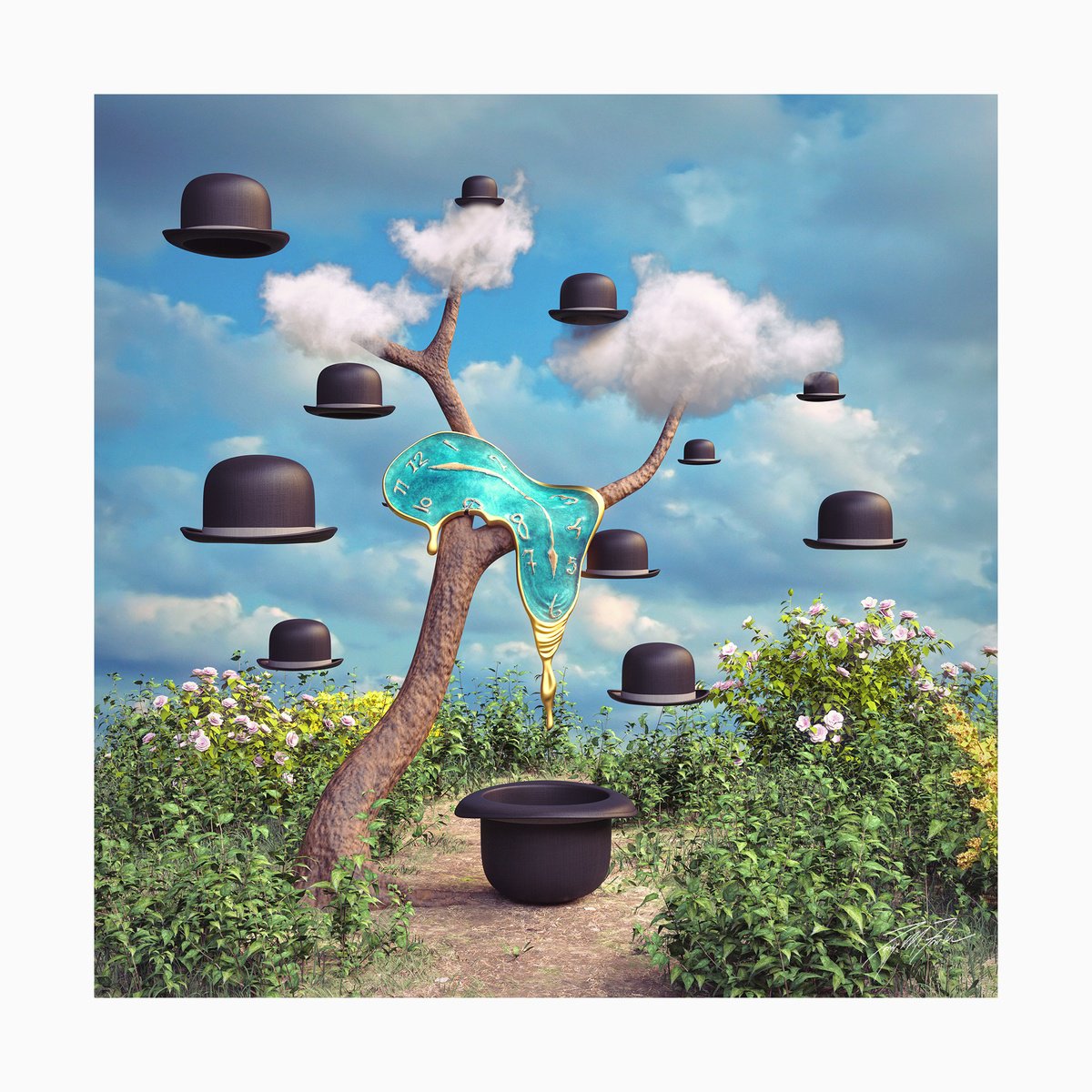Surrealistic Giclee Print , Twelve Hours By Tony Fowler, 29 X 29, Artwork For Sale On Artfinder