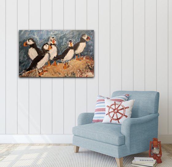 Family of Puffins