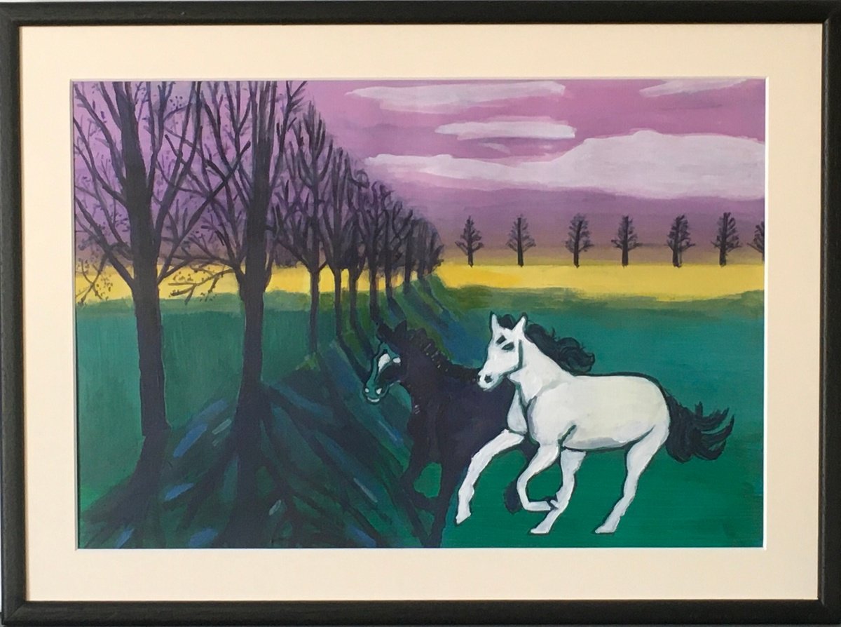 Impressionistic Landscape Acrylic Painting By Chihiro Kinjo, 18 X 13, The Heath, Original Artwork