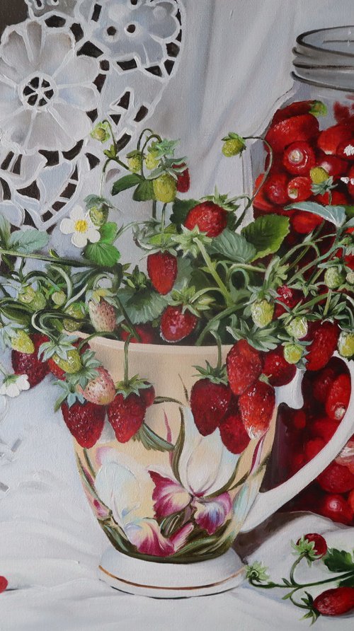 Wild Strawberry Still Life by Natalia Shaykina