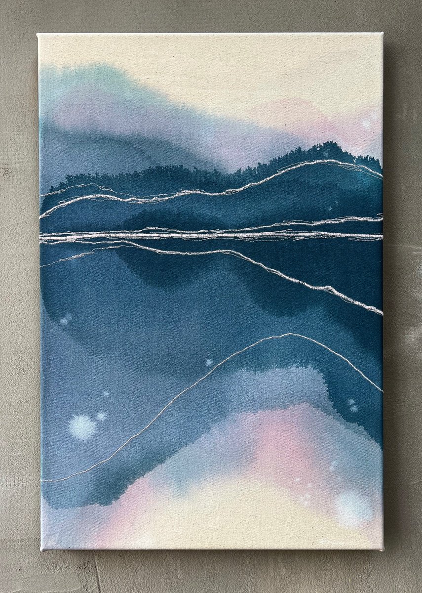 Organic Landscape Painting By Olya Tereschuk, 16 X 24", Escape, Original Artwork