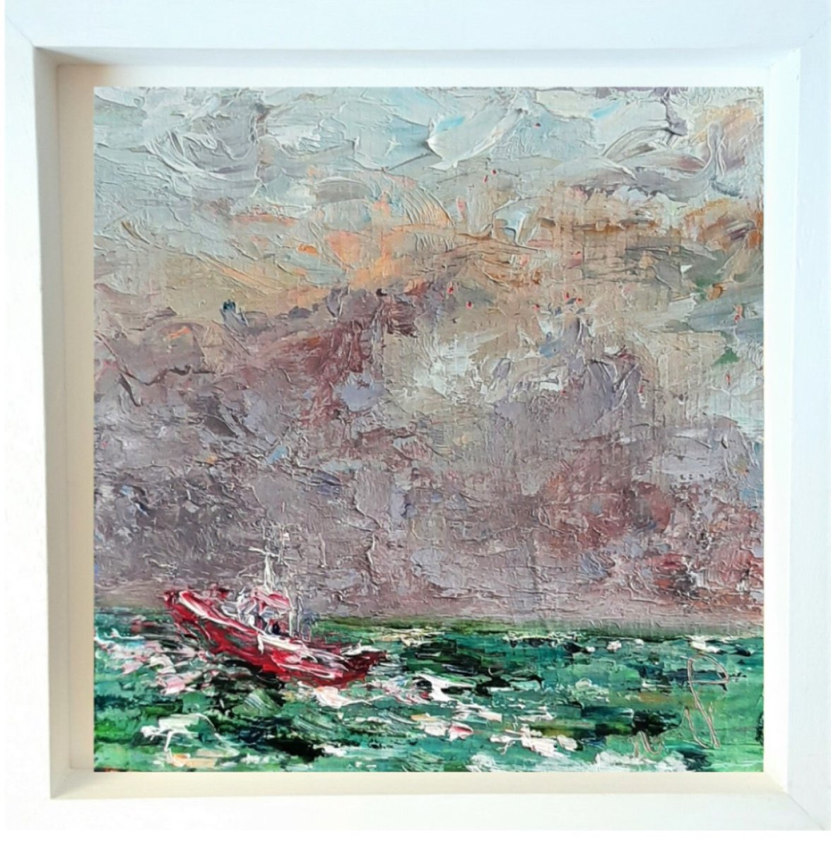 Safe Haven - stormy seas by Niki Purcell - Irish Landscape Painting