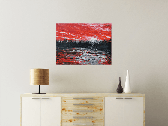 Red abstract landscape