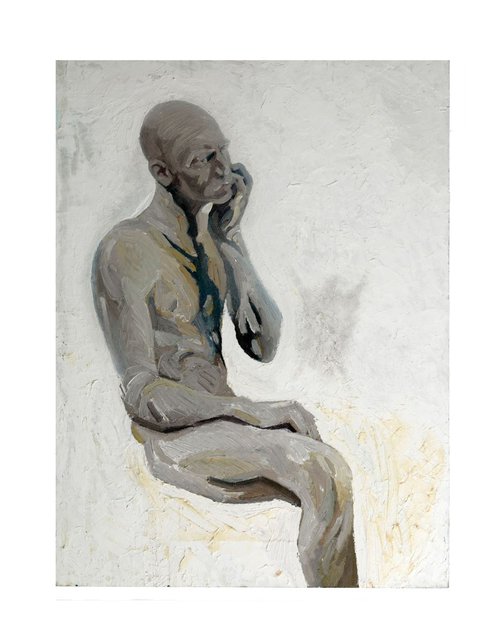 Self Portrait with Missing leg by Adam Grose MA RWAAN
