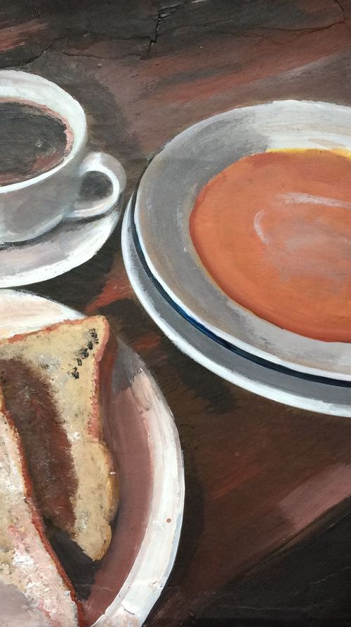 Sweet Pepper Soup and a Cup of Coffee by Andrew  Reid Wildman