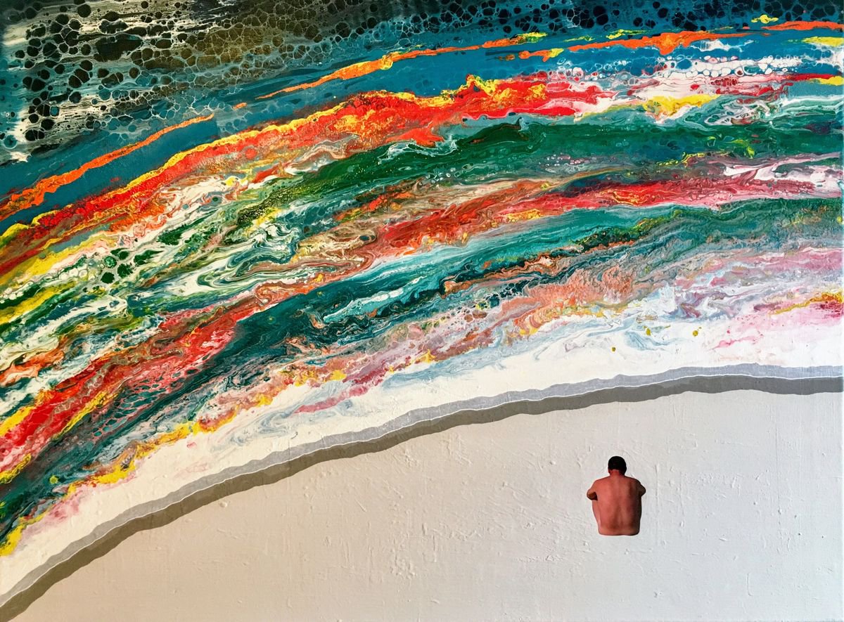 Expressive Landscape Painting By Stefano Pallara, 37 X 26", To The Edge Of Reason, Original Artwork