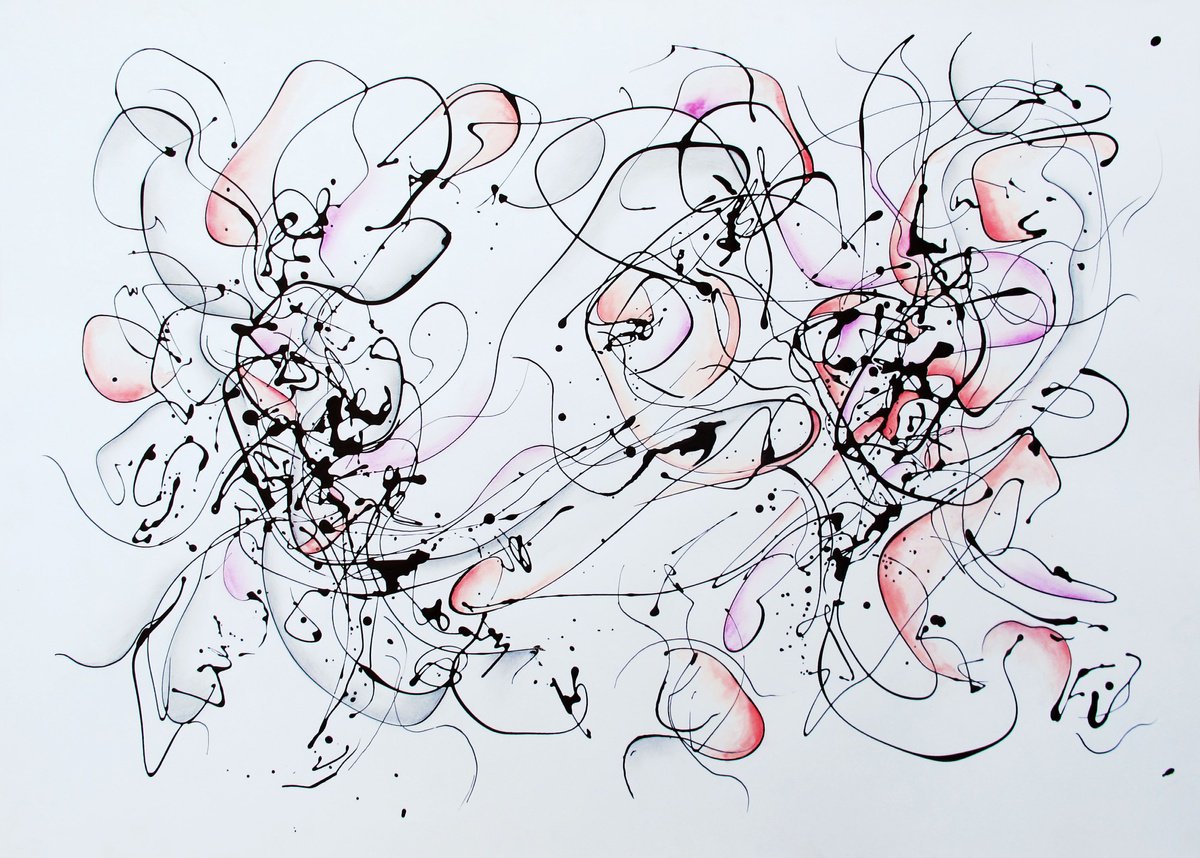 Organic Abstract Painting By John Sharp, 39 X 28, P.o.p.3, Original Artwork