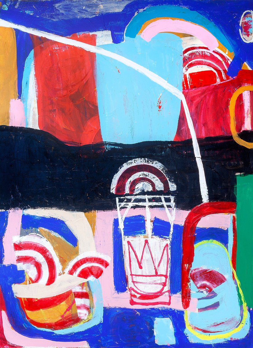 Organic Abstract Acrylic Painting By Tommy Lennartsson, 43 X 59", On A Magical Night, Original Artwork