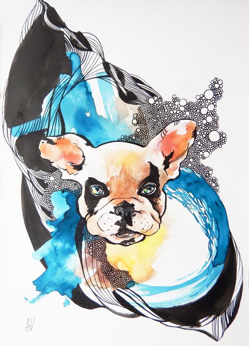 French Bulldog. by Alla Vlaskina
