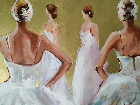 Emprace Gold -Ballerina Painting on MDF