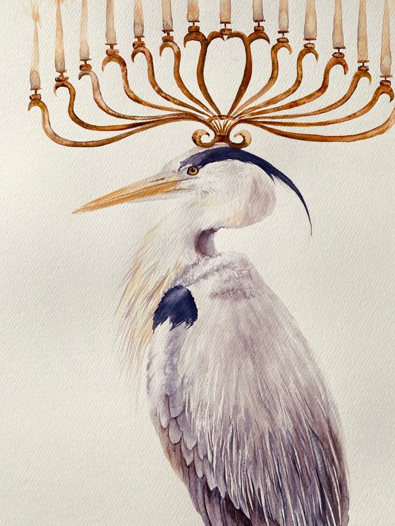 Heron with a Golden Candelabra