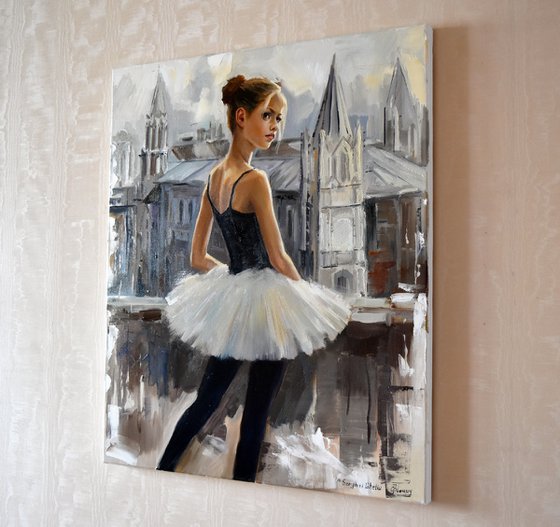 Lovely city of small ballerina