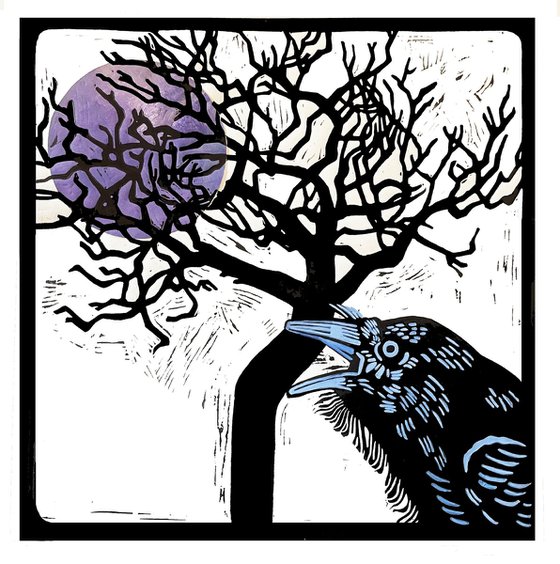 Raven Talks to Moon (Purple)