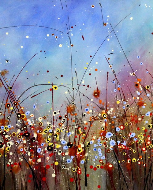 Mystical Gardens #5 - Large original Floral painting by Cecilia Frigati