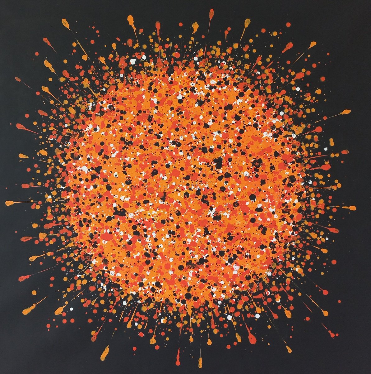 Abstract Acrylic Painting By Max Yaskin, 42 X 42", Sphere 3 By M.y., Original Artwork