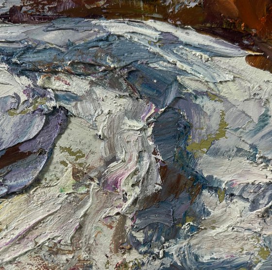 Snowy Road in the Forest