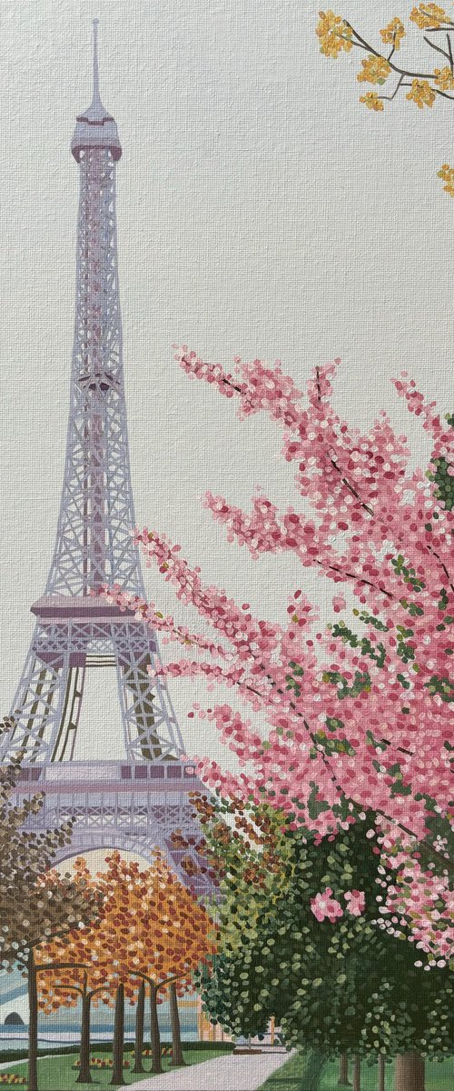 Eiffel Tower With Blossom by Jill Ann Harper