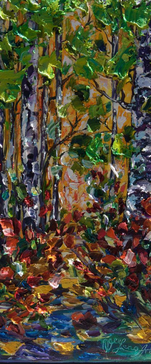 Deep in the Woods (Palette Knife) by Lena Owens at OLena Art