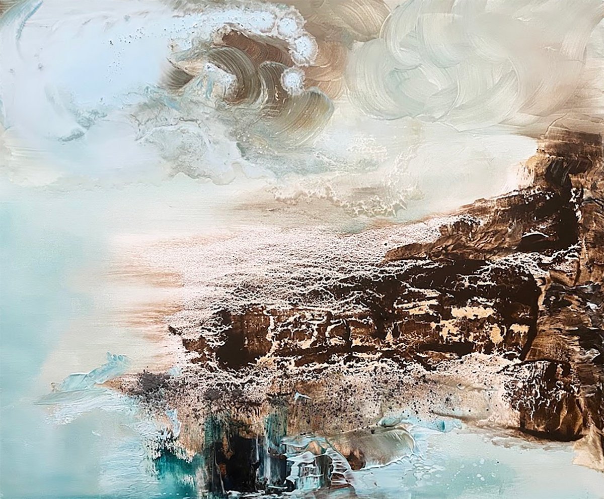 Organic Abstract Oil Painting By Julia Swaby, 24 X 20", Call & Response I, Original Artwork