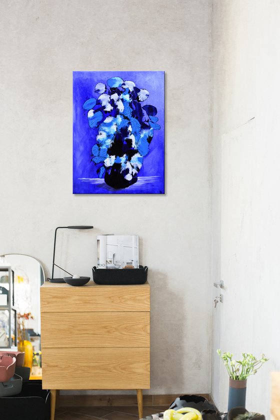 Blue Rhapsody - Original Abstract Painting Art On Canvas Ready To Hang