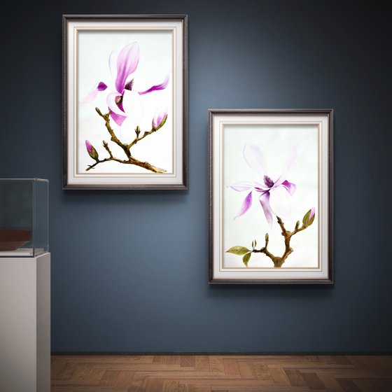 Diptych Wild Pink magnolia