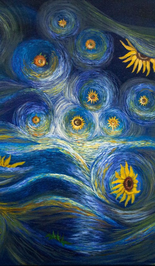 Sunflowers Universe XL size Van Gogh inspiration by Mila Moroko
