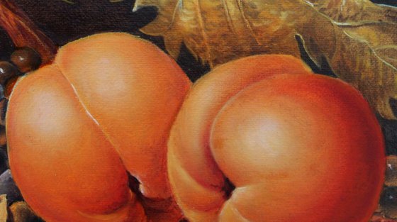 Peaches (study of the technique of the Dutch still life)