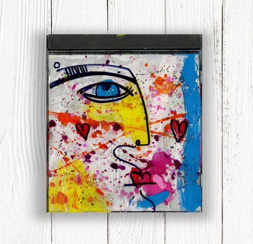 Mixed Media Funky Face 32 by Kathy Morton Stanion