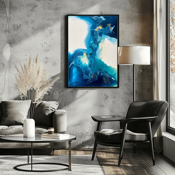 Blue Ocean Abstract Painting