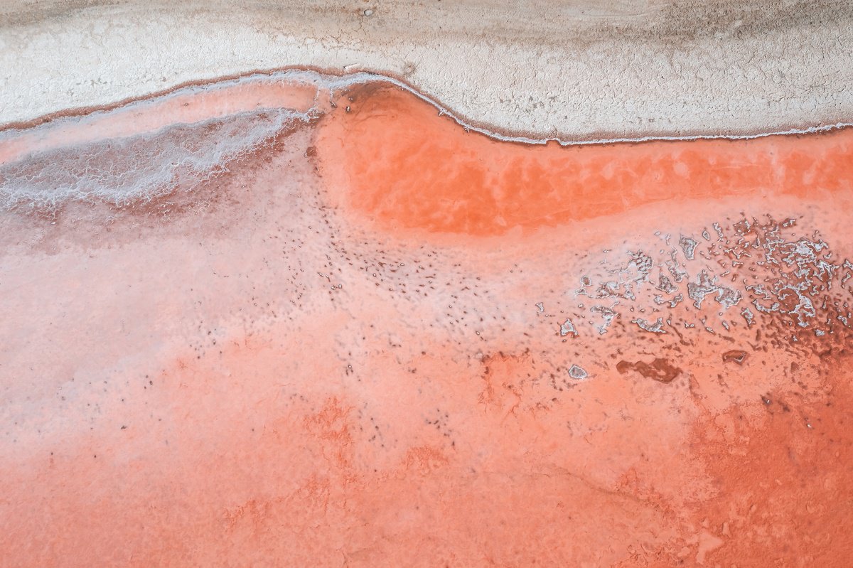 Aerial view of a salt lake in France by Barbara and Maciej Noskowski