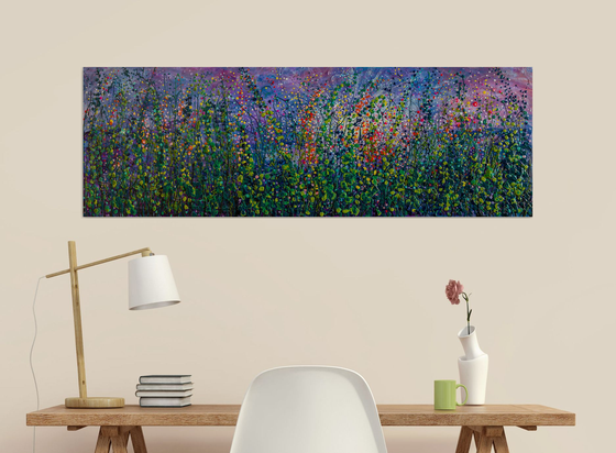 Floral Panorama Inspired by Jackson Pollock Original  Painting