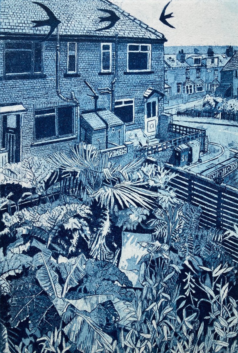 Illustrative Botanical Etchings & Engravings By Janis Goodman, 12 X 19, Summer In The City, Original Artwork