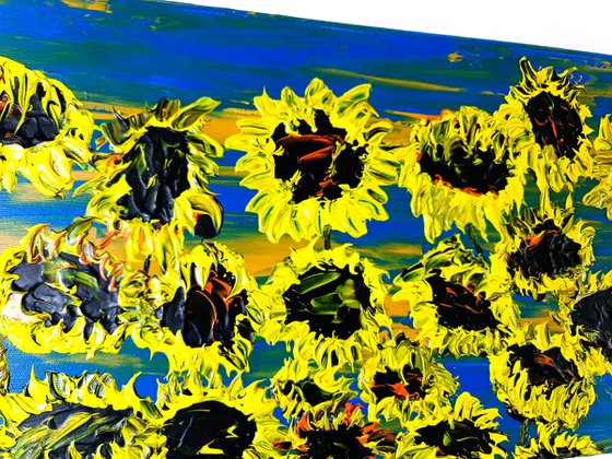 Blooming sunflowers 2