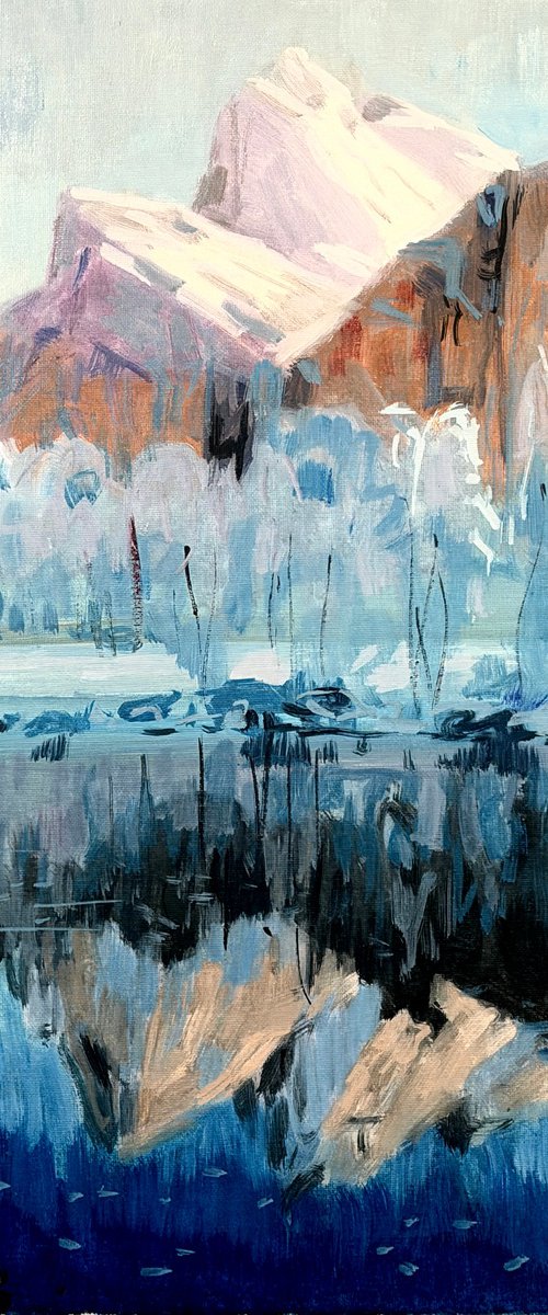 Silent Reflections of Snowy Peaks by Paul Cheng