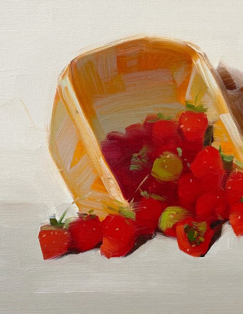 Strawberries, Original oil painting, Handmade artwork, One of a kind by Vahe Yeremyan
