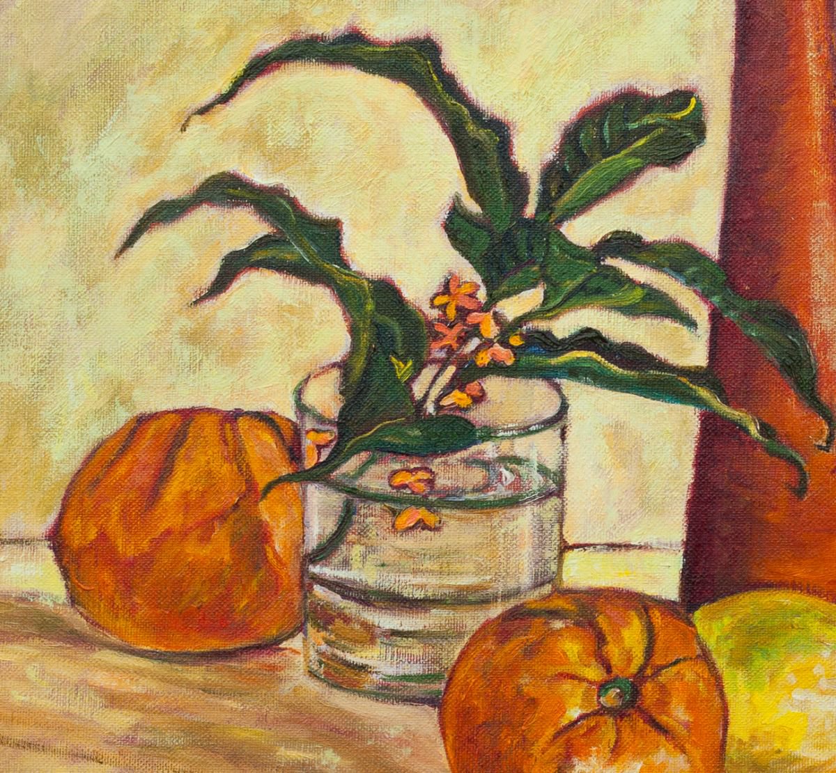 Yellow Still Life Oil painting by Liudmila Pisliakova