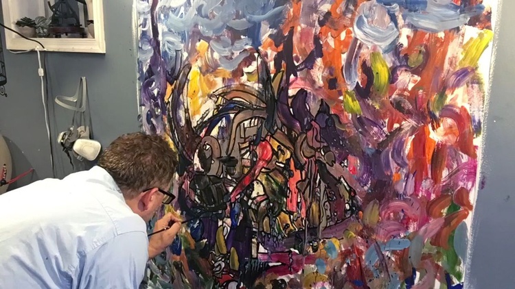 Charging Bull Acrylic Painting By Law Blank Artfinder