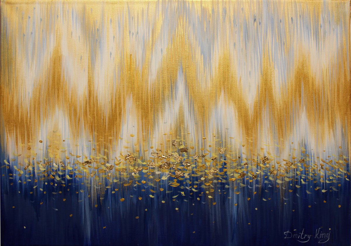 Golden Mountains Abstract Giclee Print by Dmitry King