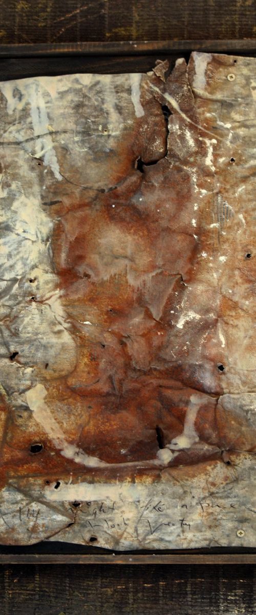 FOUND OBJECT INTERVENTION ON METAL HUMAN FACE EXPRESSIVITY LOST ANCIENT TRACE MEMORY BY KLOSKA by Kloska Ovidiu