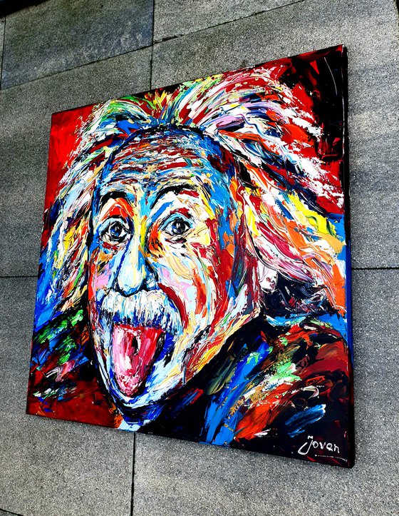 Abstract portrait of Einstein